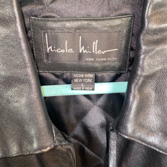 Nicole Miller New York Mens Black Leather Lined Zipper Jacket - Picture 2 of 11